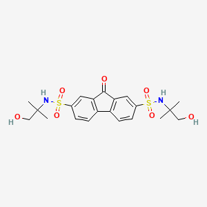 molecular formula C21H26N2O7S2 B2999835 2-N,7-N-bis(1-hydroxy-2-methylpropan-2-yl)-9-oxofluorene-2,7-disulfonamide CAS No. 327061-10-9