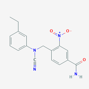 molecular formula C17H16N4O3 B2999839 4-{[Cyano(3-ethylphenyl)amino]methyl}-3-nitrobenzamide CAS No. 1427861-30-0