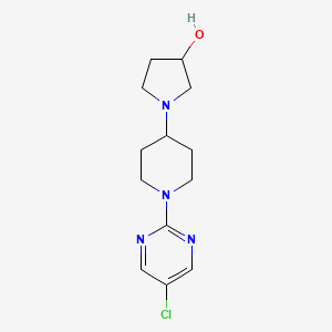 molecular formula C13H19ClN4O B2999845 1-[1-(5-Chloropyrimidin-2-yl)piperidin-4-yl]pyrrolidin-3-ol CAS No. 2380144-30-7