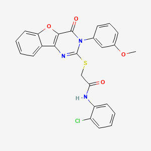 molecular formula C25H18ClN3O4S B2999847 N-(2-chlorophenyl)-2-[[3-(3-methoxyphenyl)-4-oxo-[1]benzofuro[3,2-d]pyrimidin-2-yl]sulfanyl]acetamide CAS No. 872208-24-7
