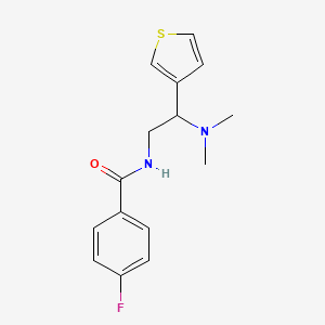 molecular formula C15H17FN2OS B2999852 N-(2-(dimethylamino)-2-(thiophen-3-yl)ethyl)-4-fluorobenzamide CAS No. 946326-75-6