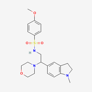 4-methoxy-N-(2-(1-methylindolin-5-yl)-2-morpholinoethyl)benzenesulfonamide