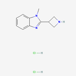 molecular formula C11H15Cl2N3 B2999909 2-(Azetidin-3-yl)-1-methylbenzimidazole;dihydrochloride CAS No. 2309473-84-3