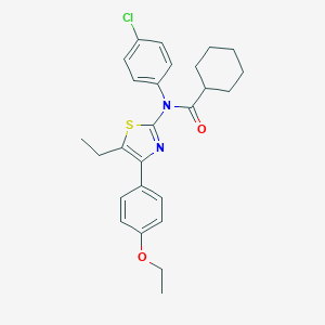 molecular formula C26H29ClN2O2S B299991 N-(4-chlorophenyl)-N-[4-(4-ethoxyphenyl)-5-ethyl-1,3-thiazol-2-yl]cyclohexanecarboxamide 