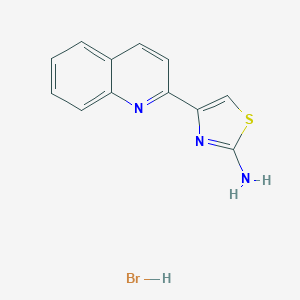 molecular formula C12H10BrN3S B2999913 4-喹啉-2-基-1,3-噻唑-2-胺；氢溴酸盐 CAS No. 2470440-10-7
