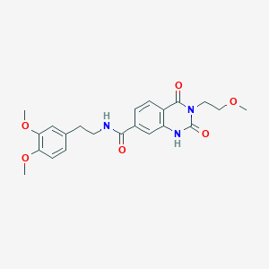 molecular formula C22H25N3O6 B2999915 N-[2-(3,4-二甲氧基苯基)乙基]-3-(2-甲氧基乙基)-2,4-二氧代-1,2,3,4-四氢喹唑啉-7-甲酰胺 CAS No. 892269-88-4