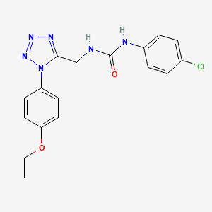 molecular formula C17H17ClN6O2 B2999919 1-(4-chlorophenyl)-3-((1-(4-ethoxyphenyl)-1H-tetrazol-5-yl)methyl)urea CAS No. 1005306-81-9