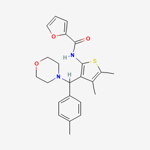 molecular formula C23H26N2O3S B2999920 N-(4,5-dimethyl-3-(morpholino(p-tolyl)methyl)thiophen-2-yl)furan-2-carboxamide CAS No. 618405-35-9