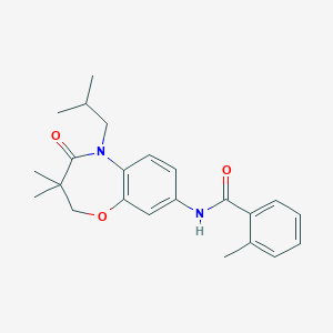 N-(5-isobutyl-3,3-dimethyl-4-oxo-2,3,4,5-tetrahydrobenzo[b][1,4]oxazepin-8-yl)-2-methylbenzamide