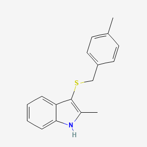 molecular formula C17H17NS B2999926 2-甲基-3-((4-甲基苯甲基)硫代)-1H-吲哚 CAS No. 536702-27-9