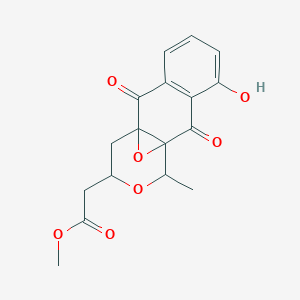 Methyl 2-(7-hydroxy-11-methyl-2,9-dioxo-12,15-dioxatetracyclo[8.4.1.01,10.03,8]pentadeca-3(8),4,6-trien-13-yl)acetate