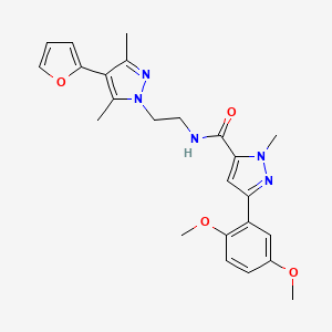 3-(2,5-dimethoxyphenyl)-N-(2-(4-(furan-2-yl)-3,5-dimethyl-1H-pyrazol-1-yl)ethyl)-1-methyl-1H-pyrazole-5-carboxamide