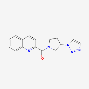 molecular formula C16H15N5O B2999939 (3-(1H-1,2,3-triazol-1-yl)pyrrolidin-1-yl)(quinolin-2-yl)methanone CAS No. 1788949-89-2