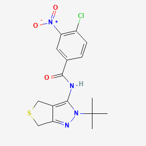 molecular formula C16H17ClN4O3S B2999943 N-(2-(叔丁基)-4,6-二氢-2H-噻吩并[3,4-c]吡唑-3-基)-4-氯-3-硝基苯甲酰胺 CAS No. 450340-12-2