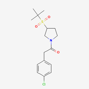 molecular formula C16H22ClNO3S B2999959 1-(3-(Tert-butylsulfonyl)pyrrolidin-1-yl)-2-(4-chlorophenyl)ethanone CAS No. 2097895-26-4
