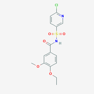 molecular formula C15H15ClN2O5S B2999960 N-[(6-chloropyridin-3-yl)sulfonyl]-4-ethoxy-3-methoxybenzamide CAS No. 1311910-55-0
