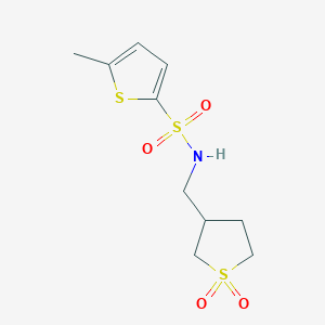 molecular formula C10H15NO4S3 B2999965 N-((1,1-二氧化四氢噻吩-3-基)甲基)-5-甲基噻吩-2-磺酰胺 CAS No. 1234936-20-9