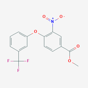 molecular formula C15H10F3NO5 B2999966 Methyl 3-nitro-4-[3-(trifluoromethyl)phenoxy]benzoate CAS No. 320417-31-0