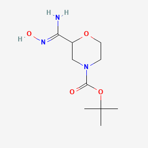 molecular formula C10H19N3O4 B2999968 tert-Butyl 2-(N'-hydroxycarbamimidoyl)morpholine-4-carboxylate CAS No. 1563881-59-3