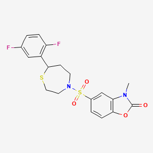 5-((7-(2,5-difluorophenyl)-1,4-thiazepan-4-yl)sulfonyl)-3-methylbenzo[d]oxazol-2(3H)-one