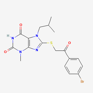 8-((2-(4-bromophenyl)-2-oxoethyl)thio)-7-isobutyl-3-methyl-1H-purine-2,6(3H,7H)-dione