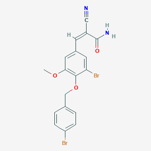 (Z)-3-[3-Bromo-4-[(4-bromophenyl)methoxy]-5-methoxyphenyl]-2-cyanoprop-2-enamide