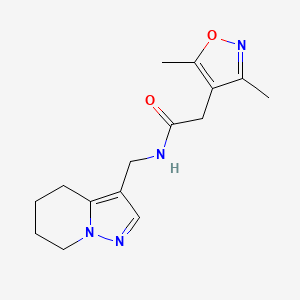 molecular formula C15H20N4O2 B2999992 2-(3,5-dimethylisoxazol-4-yl)-N-((4,5,6,7-tetrahydropyrazolo[1,5-a]pyridin-3-yl)methyl)acetamide CAS No. 2034245-97-9