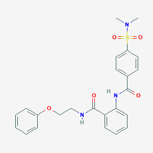 molecular formula C24H25N3O5S B300000 2-({4-[(dimethylamino)sulfonyl]benzoyl}amino)-N-(2-phenoxyethyl)benzamide 