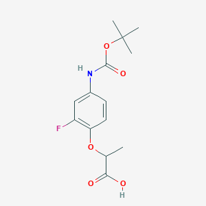 2-[2-Fluoro-4-[(2-methylpropan-2-yl)oxycarbonylamino]phenoxy]propanoic acid