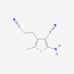 molecular formula C9H9N3S B3000011 2-氨基-4-(2-氰基乙基)-5-甲硫代苯并噻吩-3-腈 CAS No. 924843-69-6