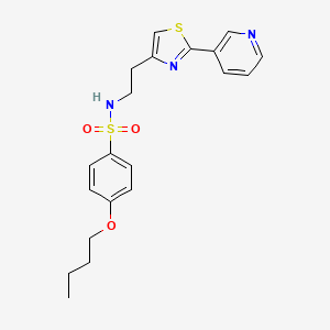 molecular formula C20H23N3O3S2 B3000013 4-butoxy-N-(2-(2-(pyridin-3-yl)thiazol-4-yl)ethyl)benzenesulfonamide CAS No. 863512-06-5