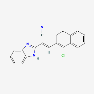 molecular formula C20H14ClN3 B3000017 (E)-2-(1H-benzo[d]imidazol-2-yl)-3-(1-chloro-3,4-dihydronaphthalen-2-yl)acrylonitrile CAS No. 698986-56-0