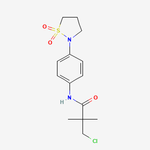 3-chloro-N-(4-(1,1-dioxidoisothiazolidin-2-yl)phenyl)-2,2-dimethylpropanamide