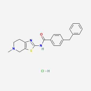 molecular formula C21H22ClN3OS B3000030 4-benzyl-N-(5-methyl-4,5,6,7-tetrahydrothiazolo[5,4-c]pyridin-2-yl)benzamide hydrochloride CAS No. 1323703-45-2