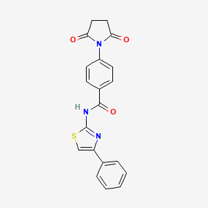 molecular formula C20H15N3O3S B3000031 4-(2,5-二氧代吡咯烷-1-基)-N-(4-苯基噻唑-2-基)苯甲酰胺 CAS No. 476281-72-8