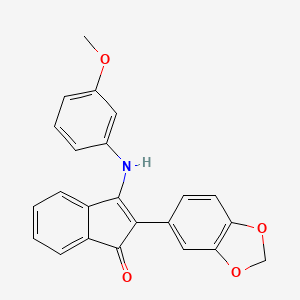 2-Benzo[D]1,3-dioxolen-5-YL-3-((3-methoxyphenyl)amino)inden-1-one