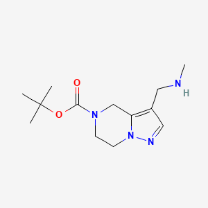 molecular formula C13H22N4O2 B3000043 tert-Butyl 3-((methylamino)methyl)-6,7-dihydropyrazolo[1,5-a]pyrazine-5(4H)-carboxylate CAS No. 2172543-20-1