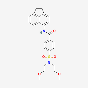 molecular formula C25H28N2O5S B3000045 4-[bis(2-methoxyethyl)sulfamoyl]-N-(1,2-dihydroacenaphthylen-5-yl)benzamide CAS No. 329903-33-5