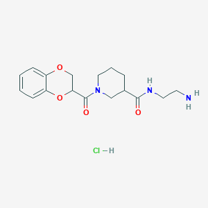 molecular formula C17H24ClN3O4 B3000060 N-(2-Aminoethyl)-1-(2,3-dihydro-1,4-benzodioxine-3-carbonyl)piperidine-3-carboxamide;hydrochloride CAS No. 1839816-02-2