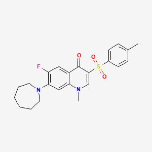 molecular formula C23H25FN2O3S B3000062 7-(氮杂环戊-1-基)-6-氟-1-甲基-3-甲苯磺酰基喹啉-4(1H)-酮 CAS No. 892762-25-3