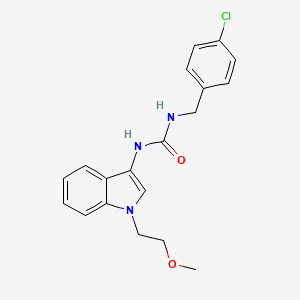 molecular formula C19H20ClN3O2 B3000067 1-(4-chlorobenzyl)-3-(1-(2-methoxyethyl)-1H-indol-3-yl)urea CAS No. 923095-99-2