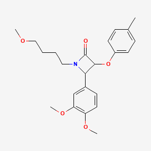 molecular formula C23H29NO5 B3000074 4-(3,4-Dimethoxyphenyl)-1-(4-methoxybutyl)-3-(4-methylphenoxy)azetidin-2-one CAS No. 1241261-31-3