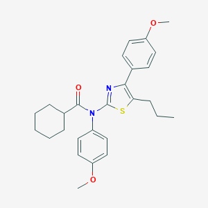 molecular formula C27H32N2O3S B300008 N-(4-methoxyphenyl)-N-[4-(4-methoxyphenyl)-5-propyl-1,3-thiazol-2-yl]cyclohexanecarboxamide 