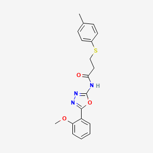 molecular formula C19H19N3O3S B3000085 N-(5-(2-methoxyphenyl)-1,3,4-oxadiazol-2-yl)-3-(p-tolylthio)propanamide CAS No. 895467-85-3