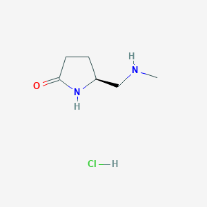 molecular formula C6H13ClN2O B3000088 (S)-5-((Methylamino)methyl)pyrrolidin-2-one hydrochloride CAS No. 2137069-12-4