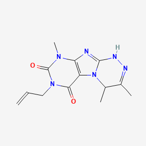 molecular formula C13H16N6O2 B3000109 3,4,9-Trimethyl-7-prop-2-enyl-1,4-dihydropurino[8,7-c][1,2,4]triazine-6,8-dione CAS No. 923417-45-2