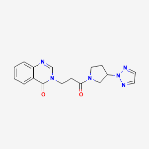 molecular formula C17H18N6O2 B3000110 3-(3-(3-(2H-1,2,3-triazol-2-yl)pyrrolidin-1-yl)-3-oxopropyl)quinazolin-4(3H)-one CAS No. 2034269-40-2