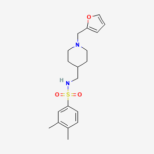 molecular formula C19H26N2O3S B3000113 N-((1-(furan-2-ylmethyl)piperidin-4-yl)methyl)-3,4-dimethylbenzenesulfonamide CAS No. 953140-09-5