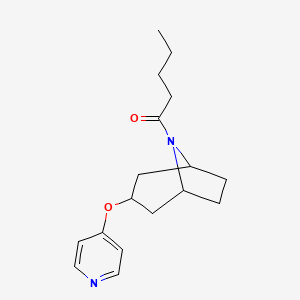 molecular formula C17H24N2O2 B3000114 1-((1R,5S)-3-(pyridin-4-yloxy)-8-azabicyclo[3.2.1]octan-8-yl)pentan-1-one CAS No. 2108276-90-8