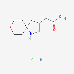 2-(8-Oxa-1-azaspiro[4.5]decan-3-yl)acetic acid;hydrochloride
